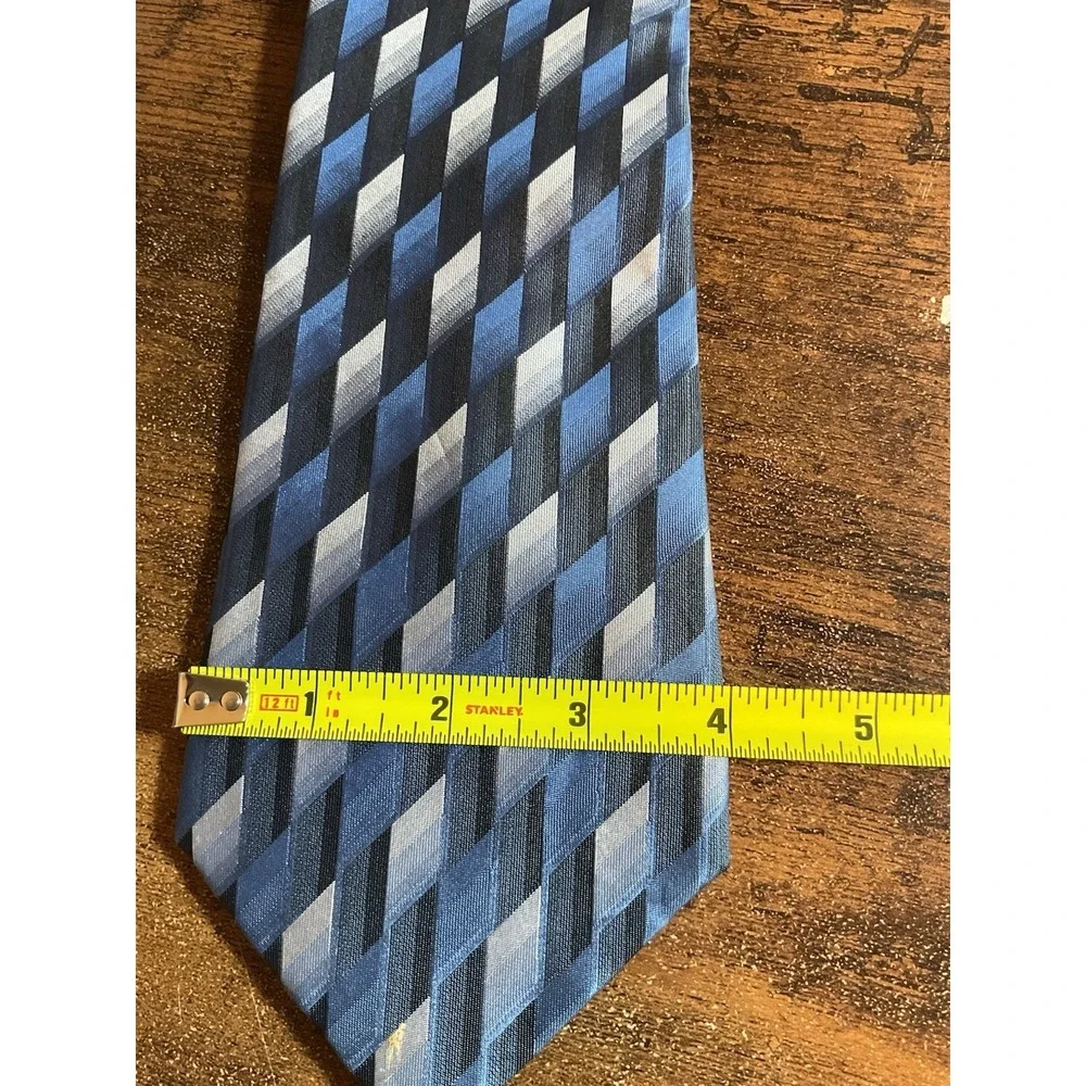 Men's Dockers Blue‎ Silver Necktie 100% Silk